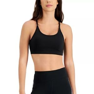 ID Black Solid Low-Impact Bra, New with Tag